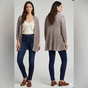 Two-One-Two New York Women’s Cardigan – Open Knit Lightweight Sweater